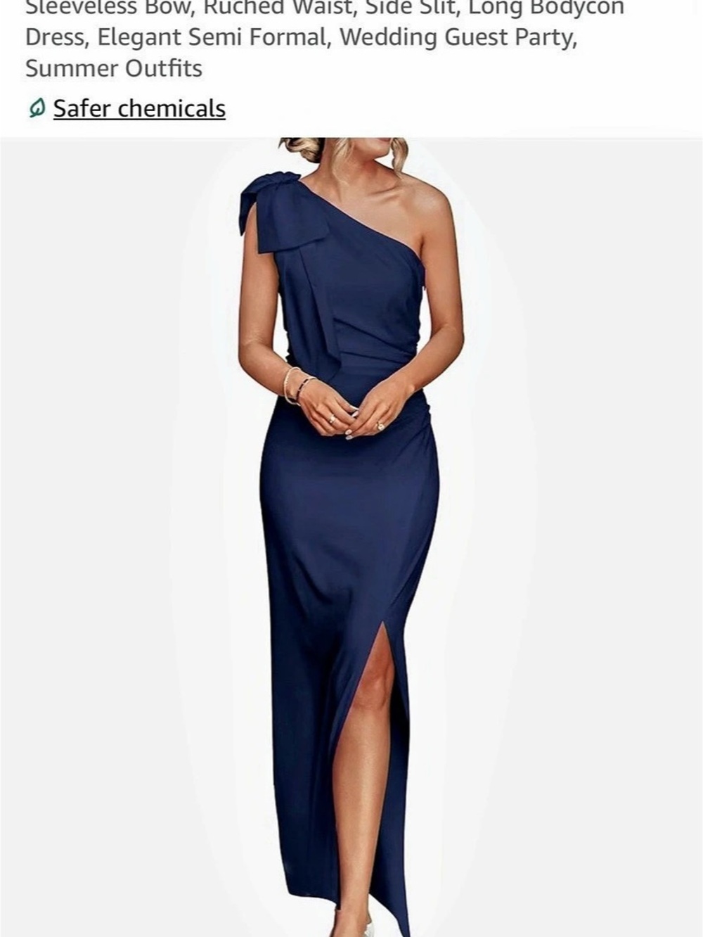 Prettygarden One Shoulder Cocktail Maxi Dress in Blue